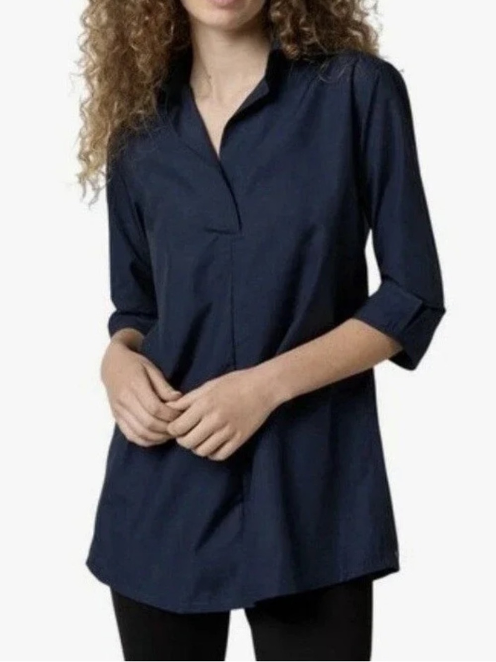 Ann Mashburn Navy Popover Tunic